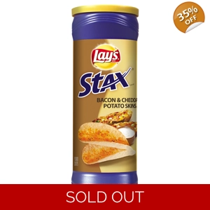 Stax Bacon and Cheddar Potato Skins - Lays American Chips